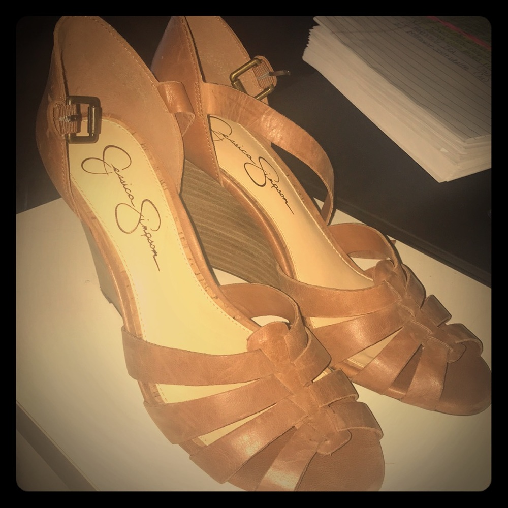 Jessica Simpson Leather Wedges